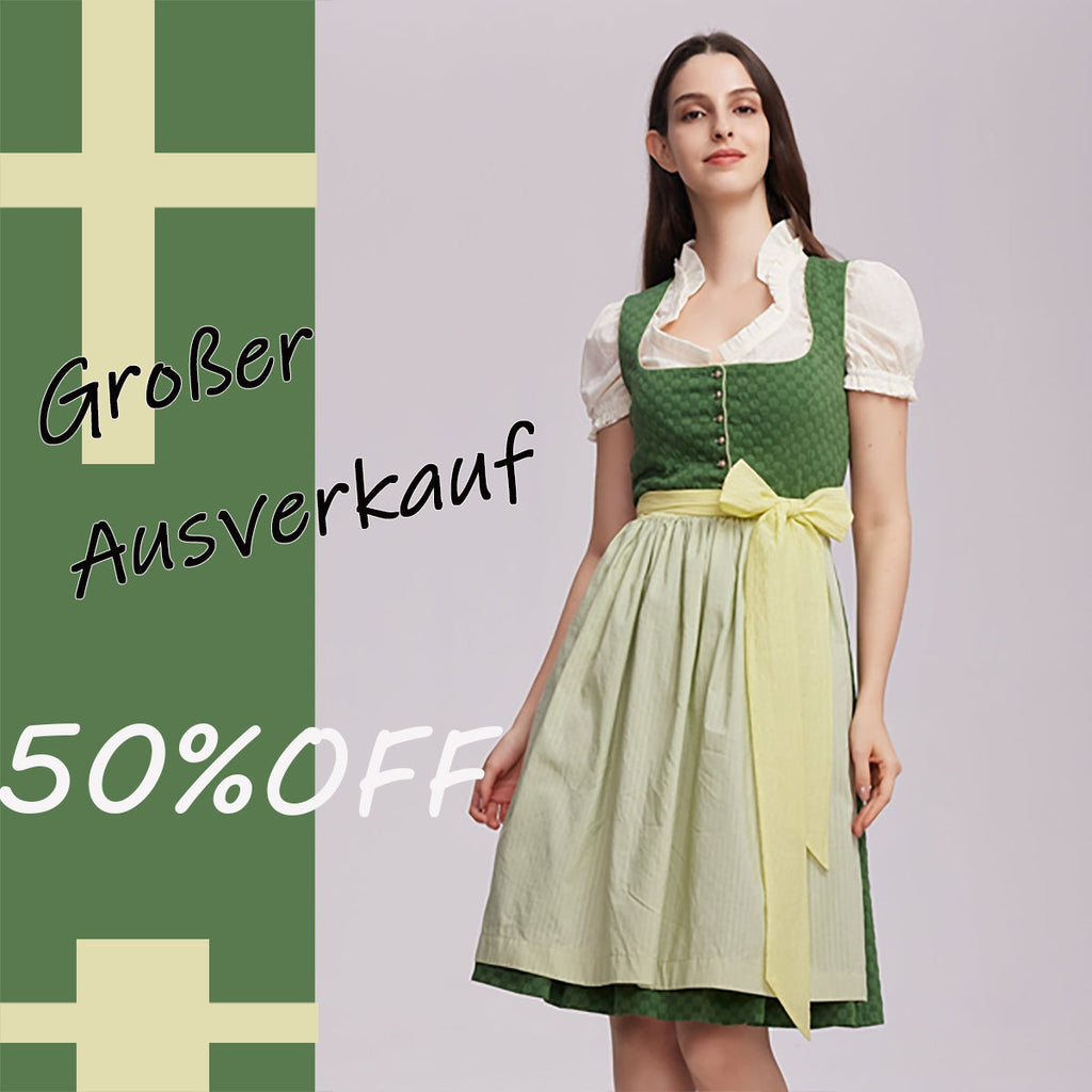 Dirndl Tannengrün, Dirndl Schlicht Grün und Bänderrock – Tradition trifft Moderne