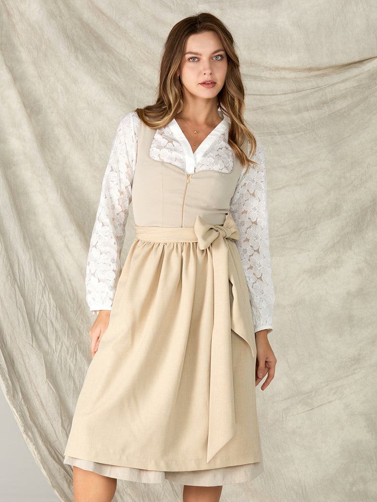 Samt Dirndl Beige & Beiges Dirndl: Zeitlose Eleganz beim Online-Kauf entdecken