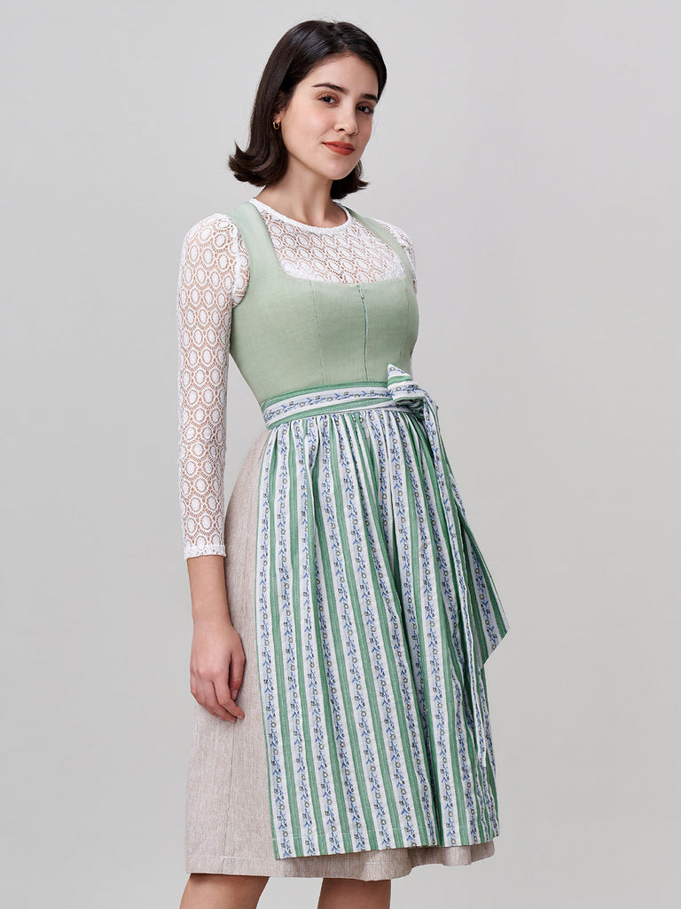 Das schlichte grüne Dirndl: Natürliche Eleganz in moosgrüner Pracht