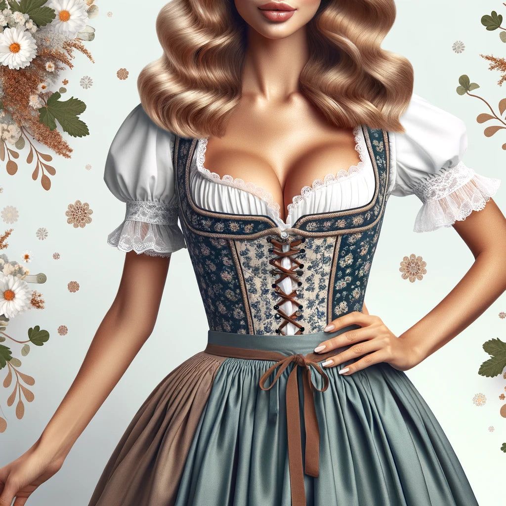 Die Schönheit des Dirndls mit V-Ausschnitt