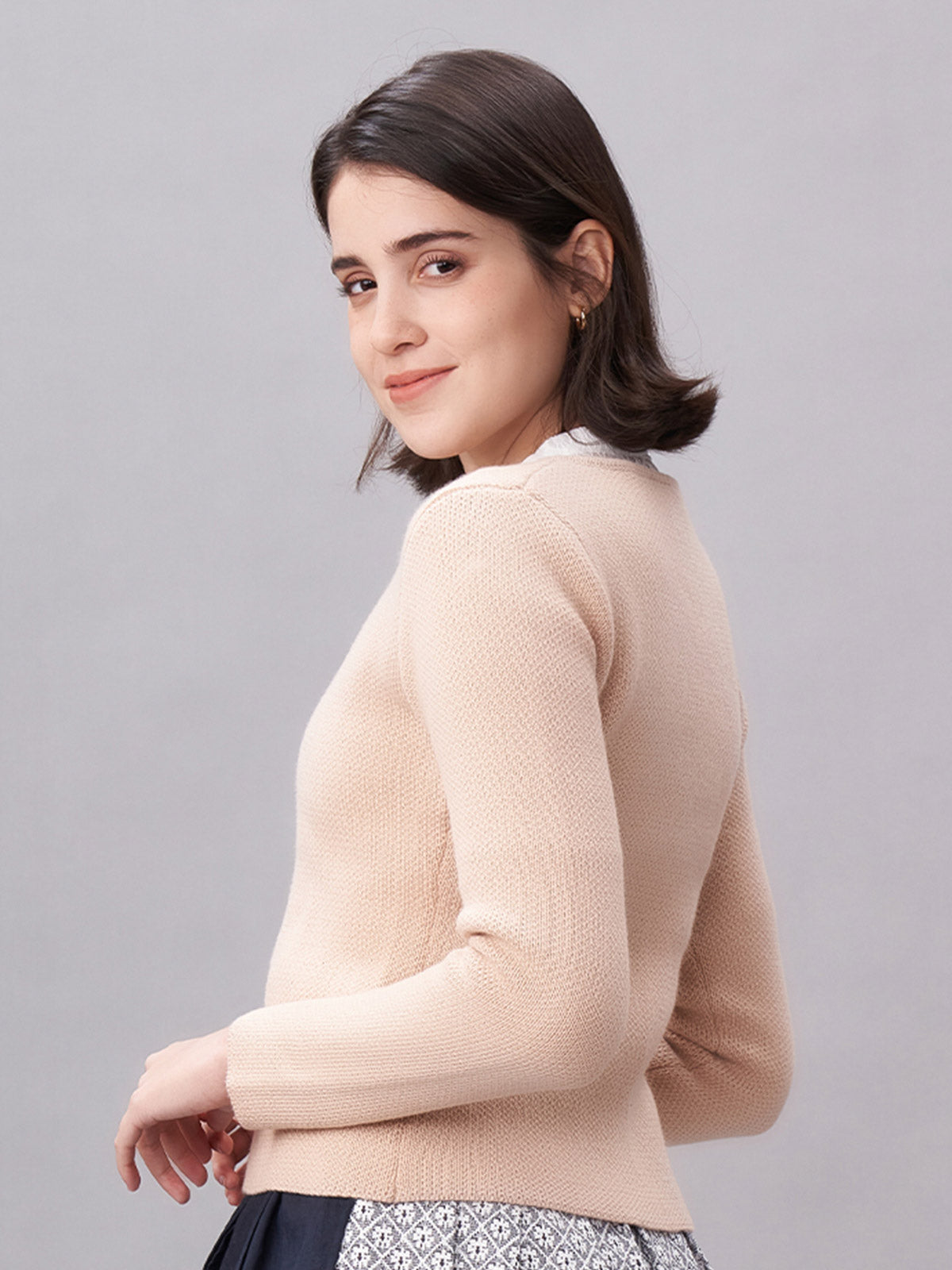 STRICKJACKE -  MIRA IN CREME